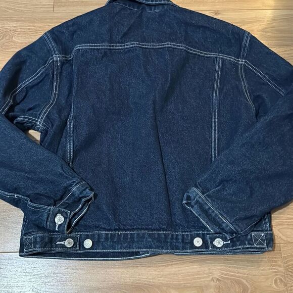 NWT Pacsun denim jacket one side Red quilted inside. original price $45 - Picture 5 of 8